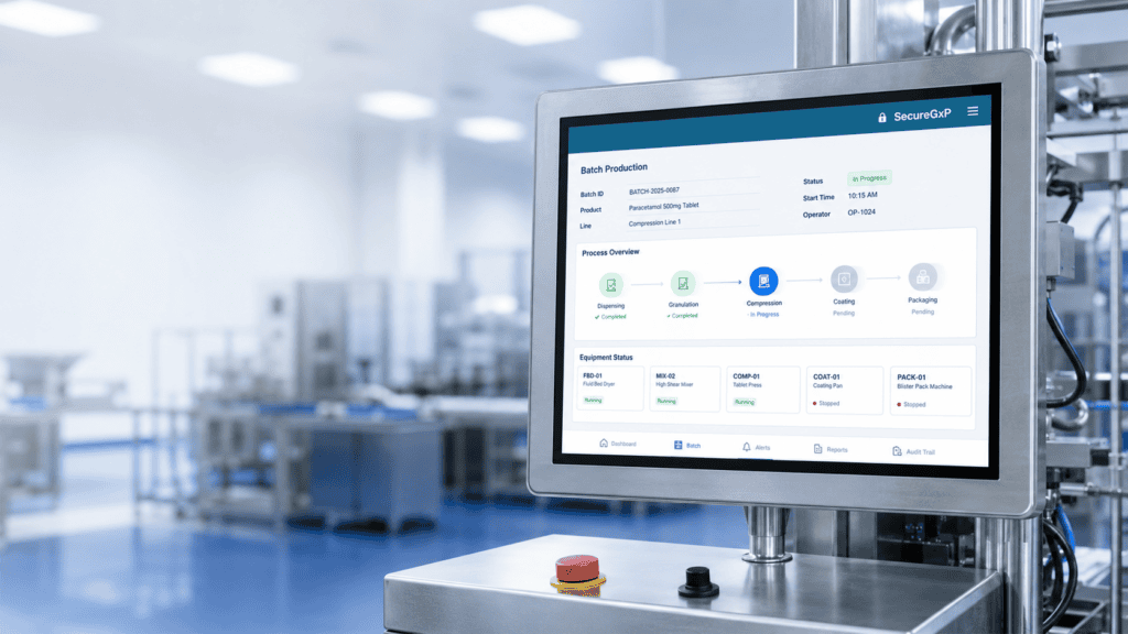 GxP workstation lockdown on a pharma manufacturing endpoint
